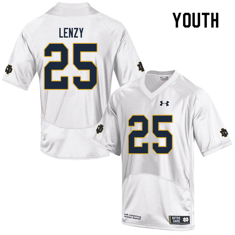 Youth #25 Braden Lenzy Notre Dame Fighting Irish College Football Jerseys Sale-White